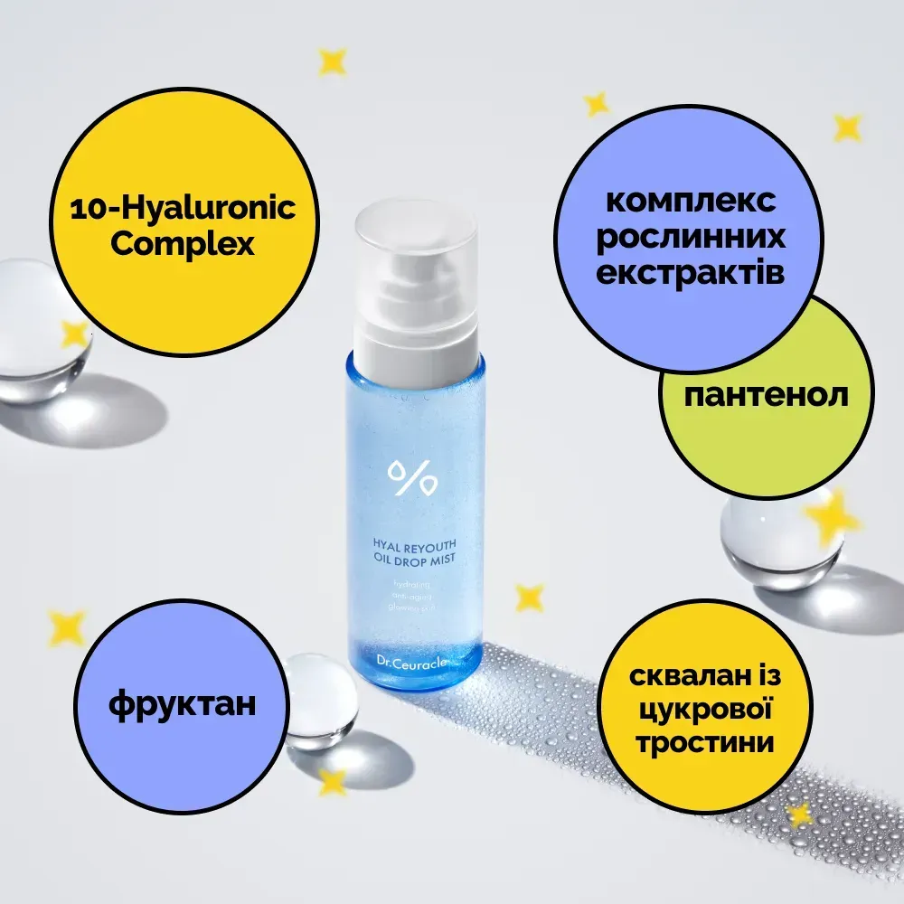 Dr.Ceuracle Hyal Reyouth Oil Drop Mist Двофазний зволожуючий міст з гіалуроновою кислотою
