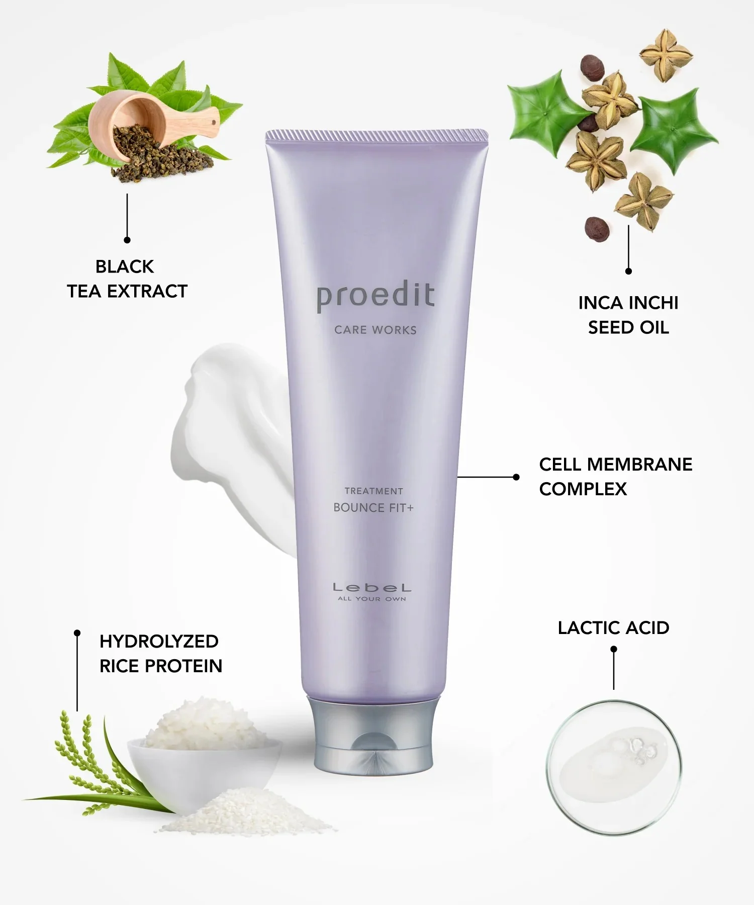 Lebel Proedit Bounce Fit + Treatment Відновлююча маска для дуже пошкодженого та ламкого волосся 250 мл