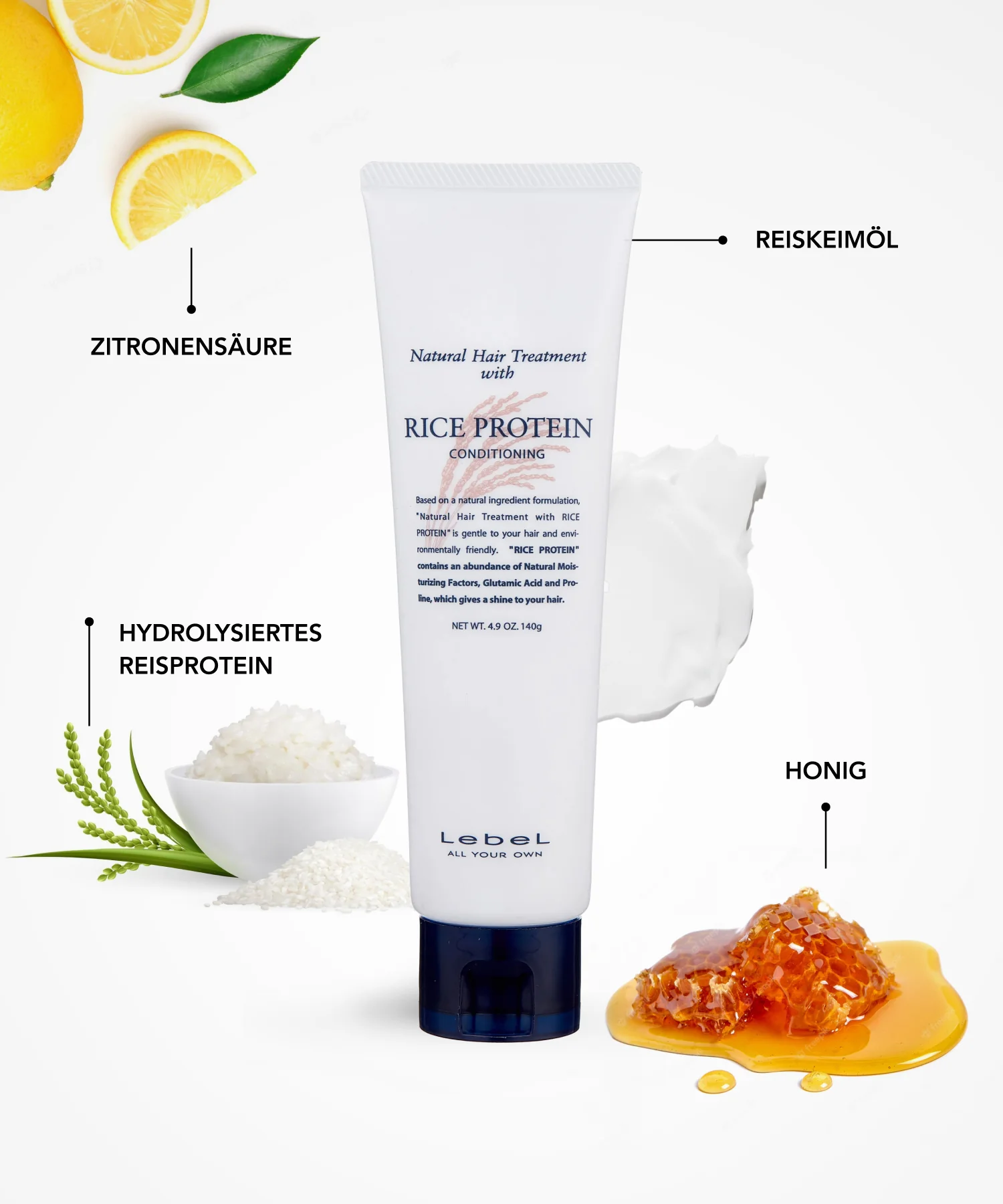 Lebel Rice protein Маска Рисовий протеїн для догляду за тонким волоссям 140 гр