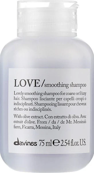 Davines LOVE smoothing shampoo - Шампунь для розгладження неслухняного та хвилястого волосся 75 мл