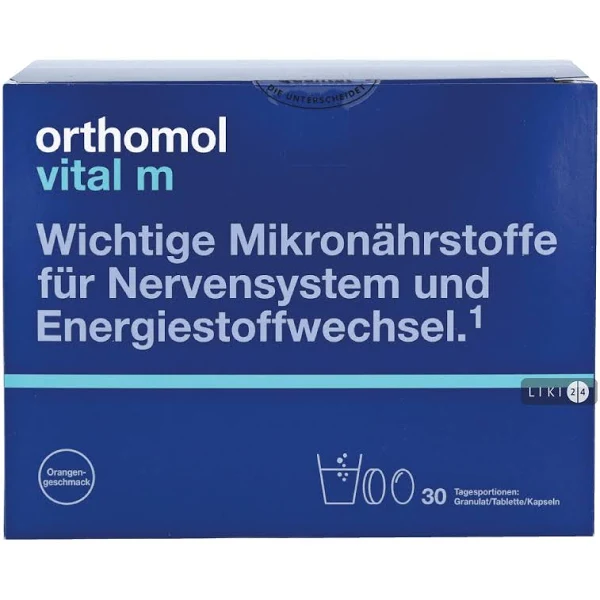 Orthomol Vital M гран. Grapefruit (для мужчин) при хронической усталости и эмоциональном выгорании 30 дней