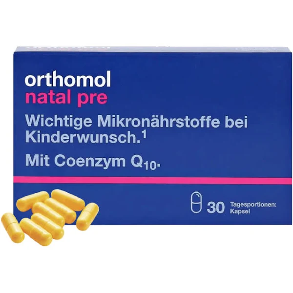 Orthomol Natal pre капсули, вітаміни для планування вагітності 30 днів