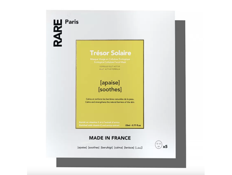 RARE Paris Набір з п'яти заспокійливих масок для обличчя Trésor Solaire з Вітаміном Е та екстрактом арніки (5x23 ml)