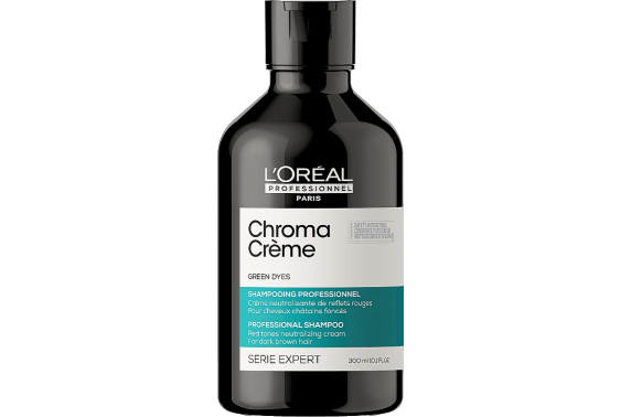Loreal Serie Expert  Chroma Creme Green Dyes Крем-шампунь для волос с зеленым пигментом 300 мл - фото 1