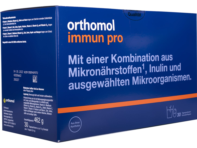 Orthomol Immun pro Вітаміни та мінерали, відновлення порушень кишкової мікрофлори й імунітету, гран 30 днів