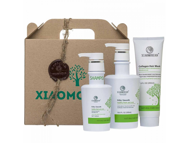 Xiaomoxuan Подарочный набор для волос 3 ед. (Silky Smooth Shampoo 300/Silky Smooth Treatment 550/Collagen Treatment 260)