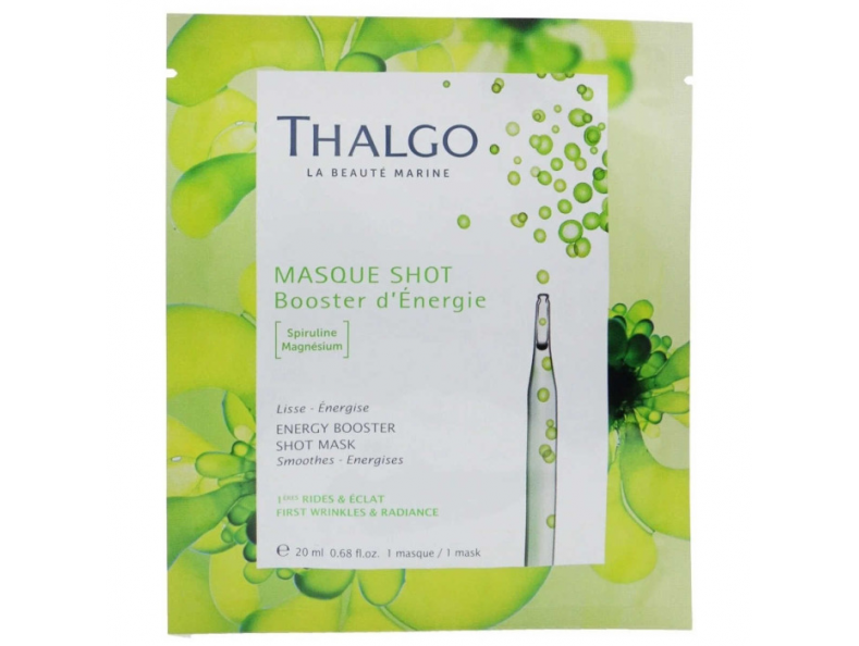 Thalgo Energy Booster Shot Mask, енергетична стимулювальна маска для обличчя еко-спіруліна, 1*20
