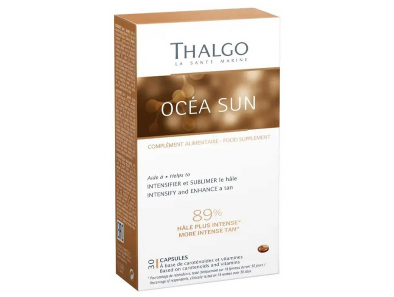 Thalgo Ocean Sun, антиоксидант, захист шкіри, очей та волосся, 30 капсул