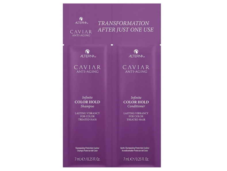 Alterna Caviar Anti-Aging Infinite Color Hold Duo Packettess Shampoo + Conditioner, набір для збереження кольору фарбованого волосся, 2x7 мл