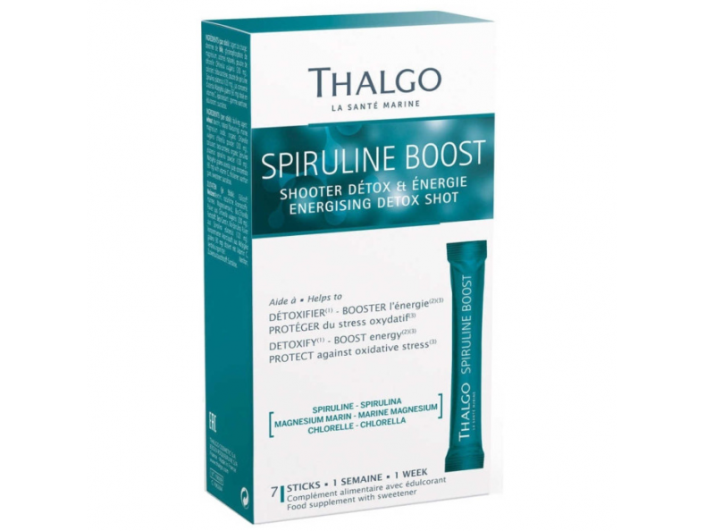 Thalgo Spiruline Boost, энергетический детокс напиток активная эко спирулина, 7 стиков по 4 г