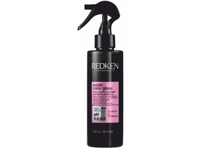 Redken Acidic Color Gloss Heat Protection Treatment, термозахисний спрей для захисту кольору та сяяння фарбованого волосся, 190 мл