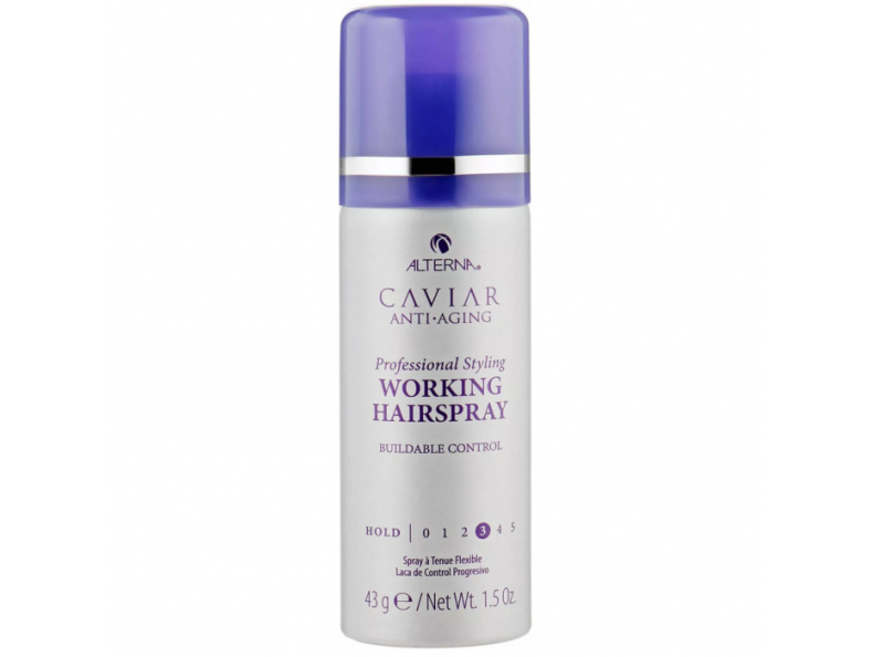 Alterna Caviar Anti-Aging Professional Styling Working Hairspray, спрей для волосся з екстрактом чорної ікри без сульфатів, mini 43 мл