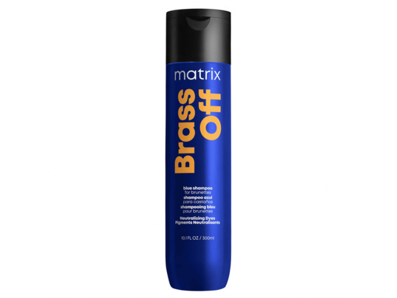 Matrix Brass Off Blue Shampoo, шампунь для нейтрализации нежелательных медных полутонов волос оттенков шатен и темный блонд, 300 мл