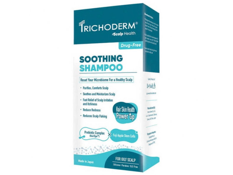Trichoderm Scalp Oily Soothing Shampoo, заспокійливий шампунь для жирної та чутливої шкіри голови, 200 мл